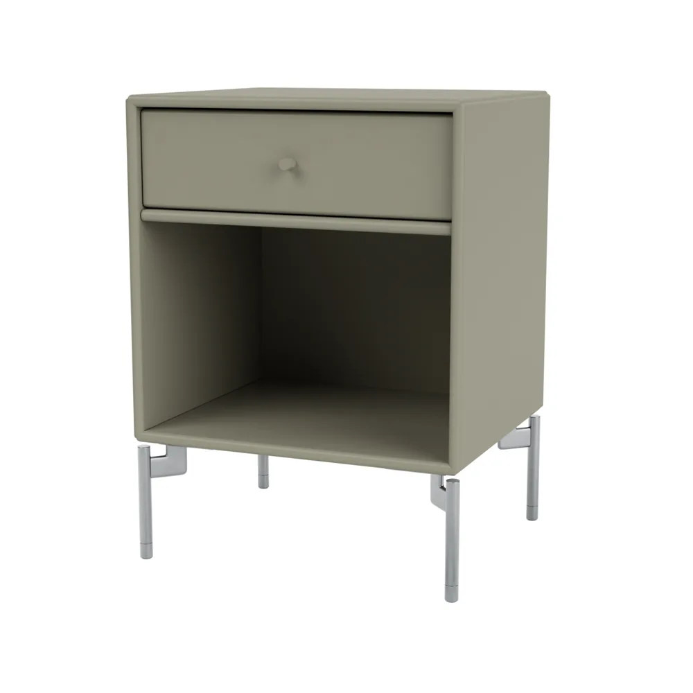 Dream bedside table, Fennel 144, chrome legs Montana