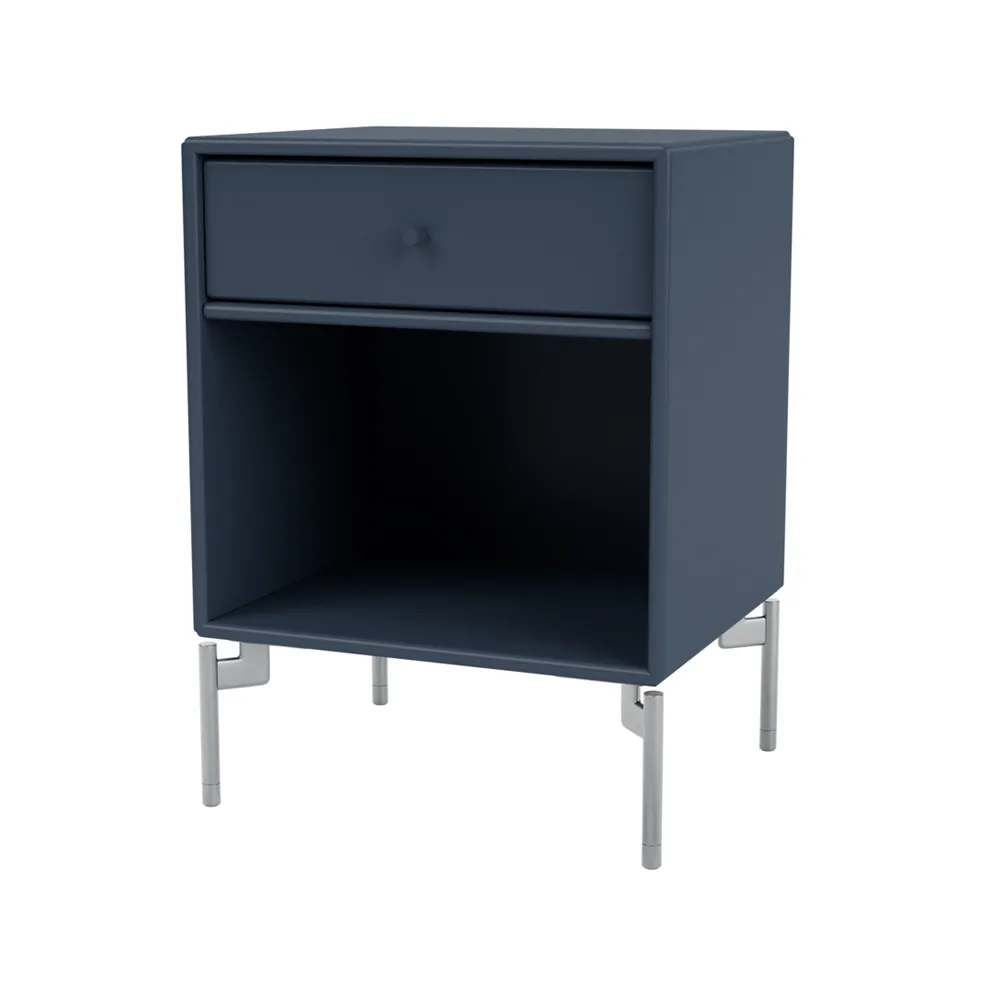 Dream bedside table, Juniper 138, chrome legs Montana