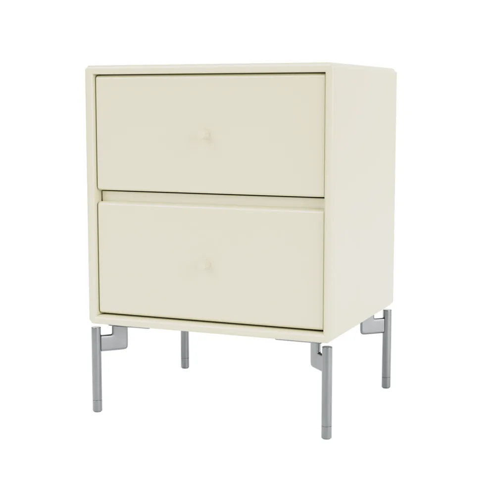 Drift bedside table, Vanilla 150, chrome legs cm Montana