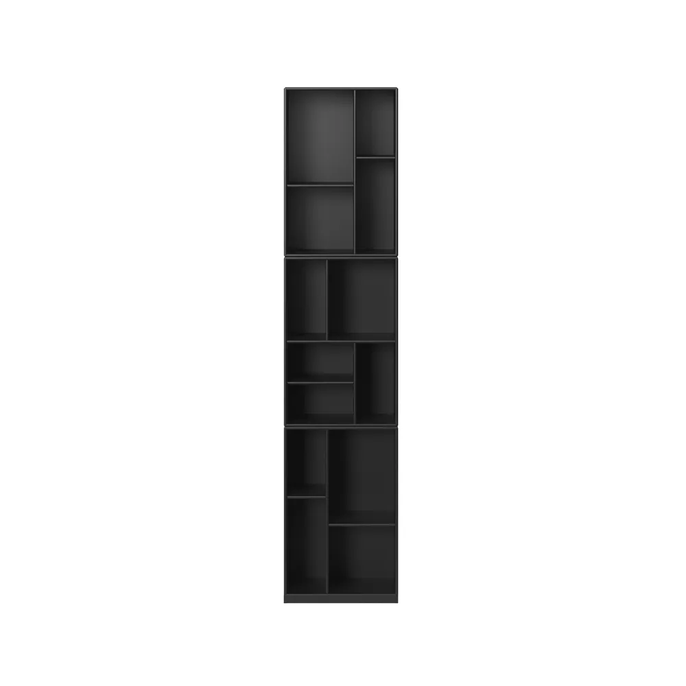 Loom bookshelf, Black 05, incl. 3 cm base Montana