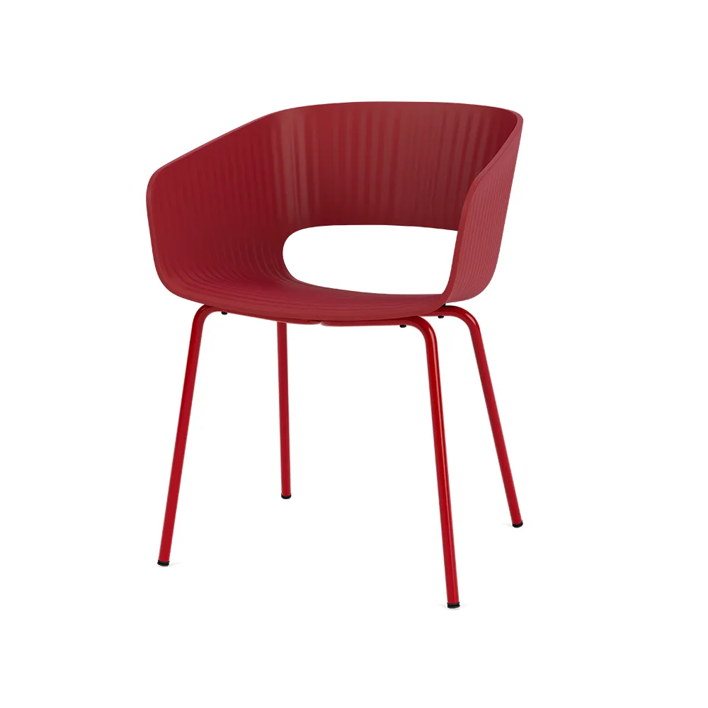 Marée 401 chair, Beetroot legs lacquered metal  Montana