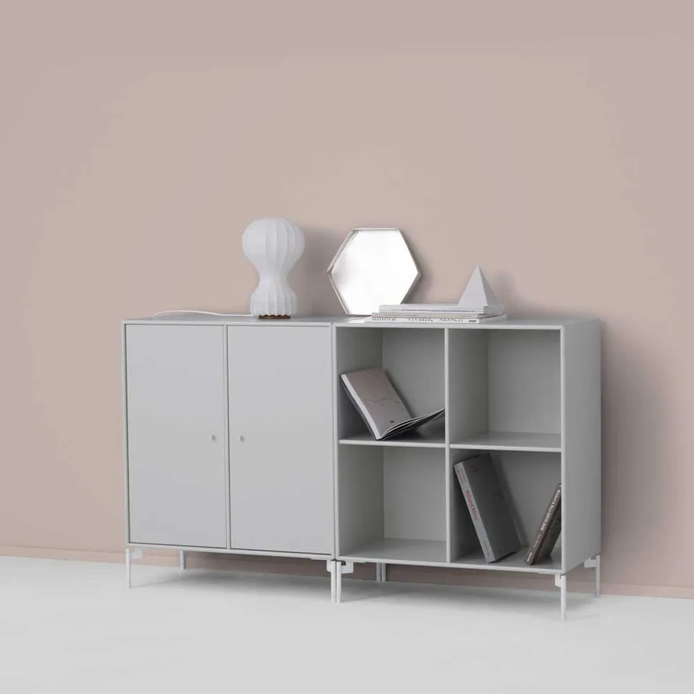 Pair side table, Flint 148, chrome legs Montana