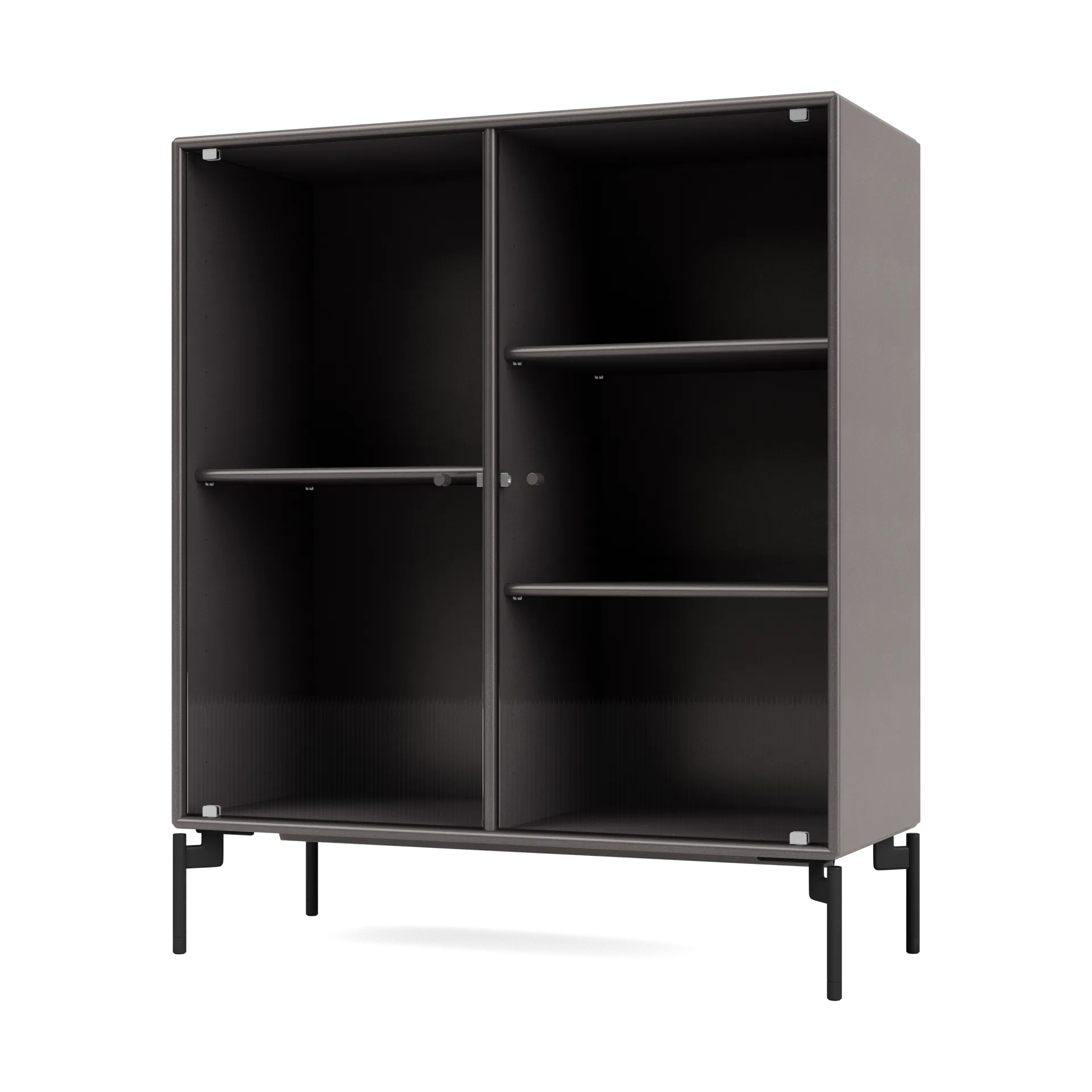 Ripple II display cabinet 69.6x82.2x30 cm, Coffee-legs black Montana