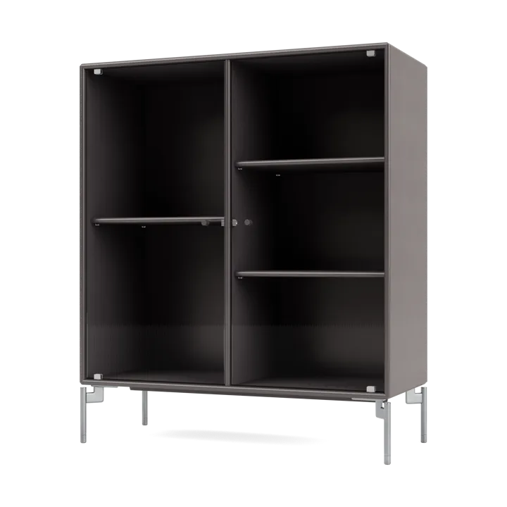 Ripple II display cabinet 69.6x82.2x30 cm - Coffee-legs chrome - Montana