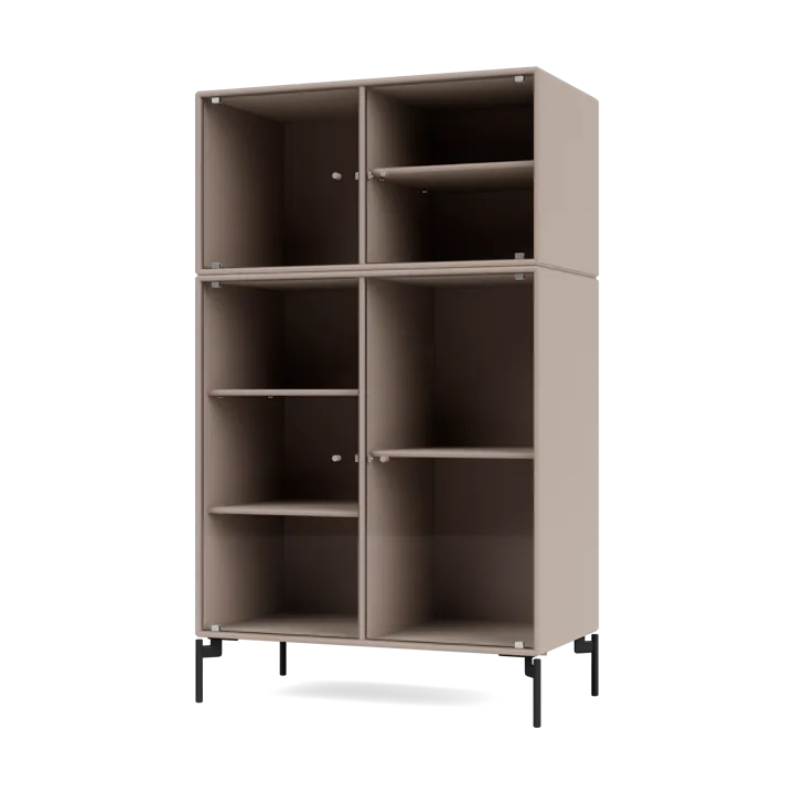 Ripple III display cabinet 69.6x117.6x38 cm - Mushroom-legs black - Montana