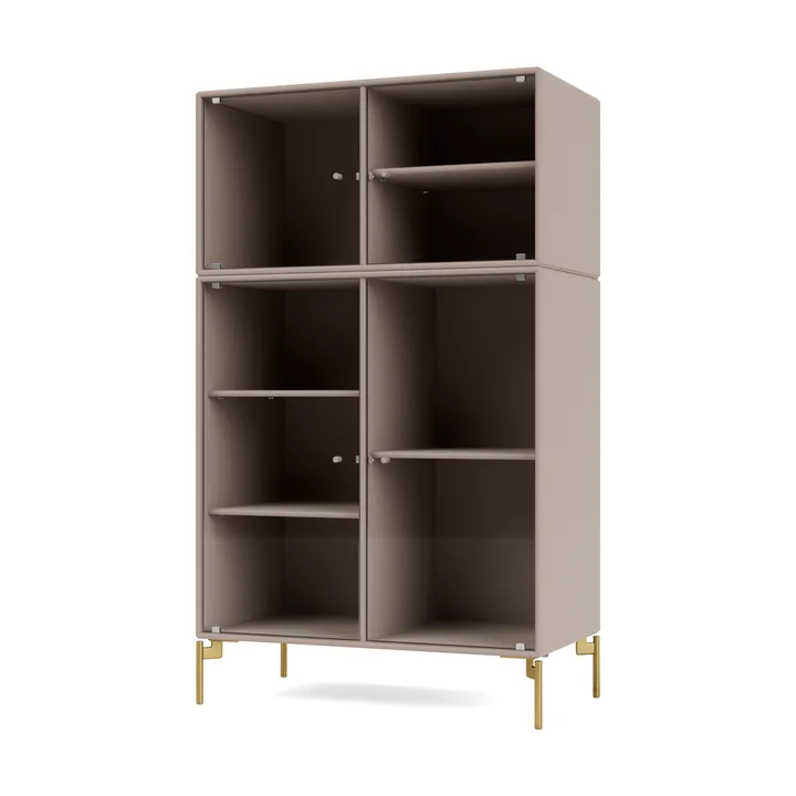 Ripple III display cabinet 69.6x117.6x38 cm - Mushroom-legs brass - Montana