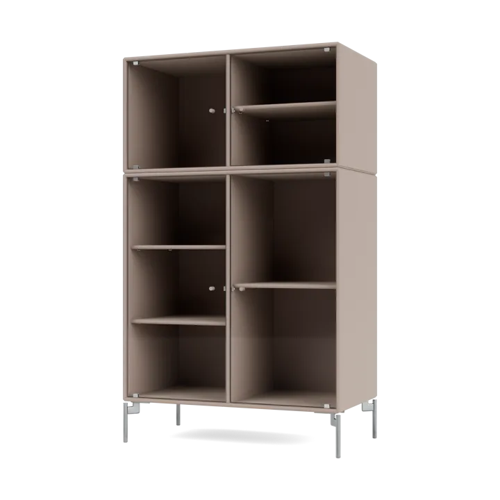Ripple III display cabinet 69.6x117.6x38 cm - Mushroom-legs chrome - Montana