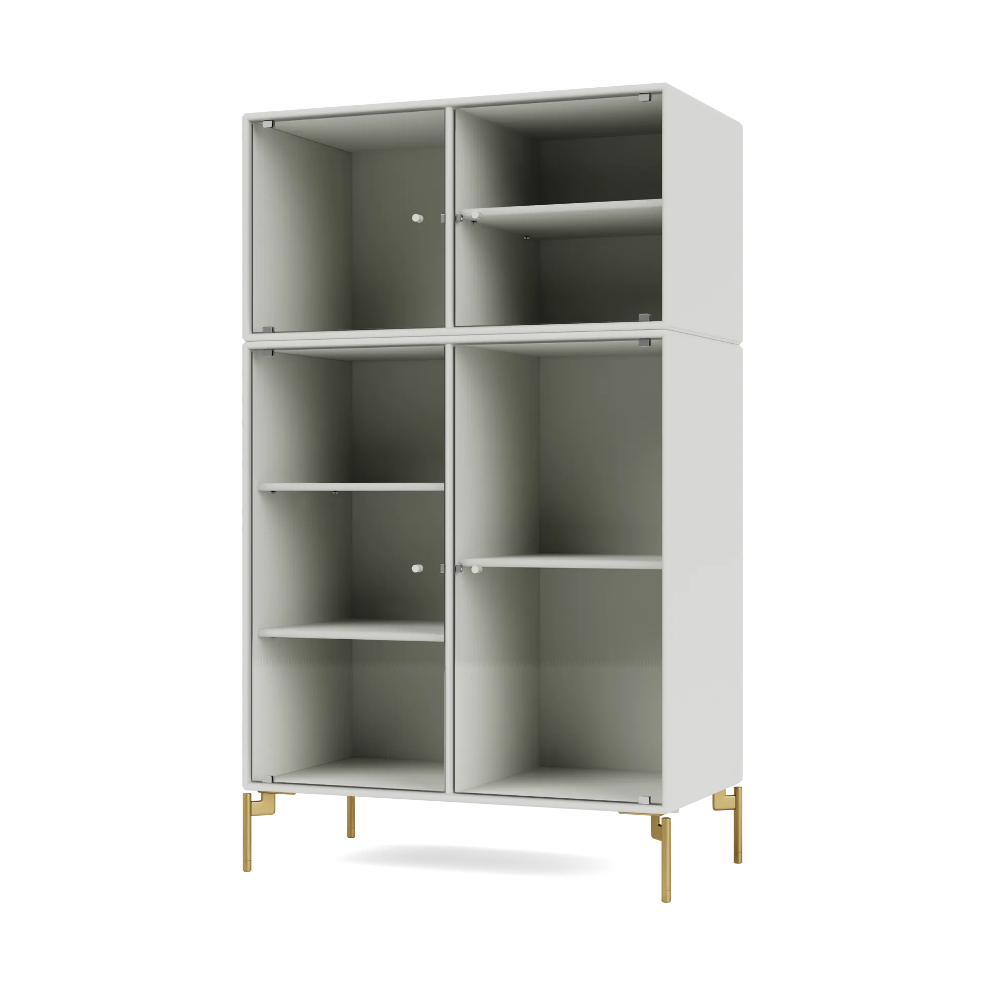 Ripple III display cabinet 69.6x117.6x38 cm, Nordic-legs brass Montana