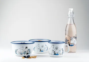 Blueberries enamel bowl 60 cl - White - Muurla