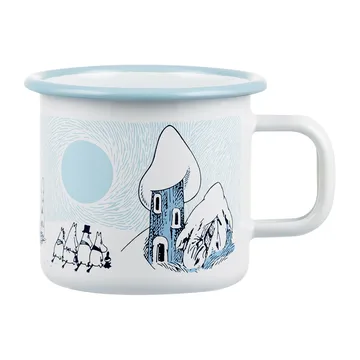 Moomin enamel mug Snowy Valley 37 cl - Blue-white - Muurla