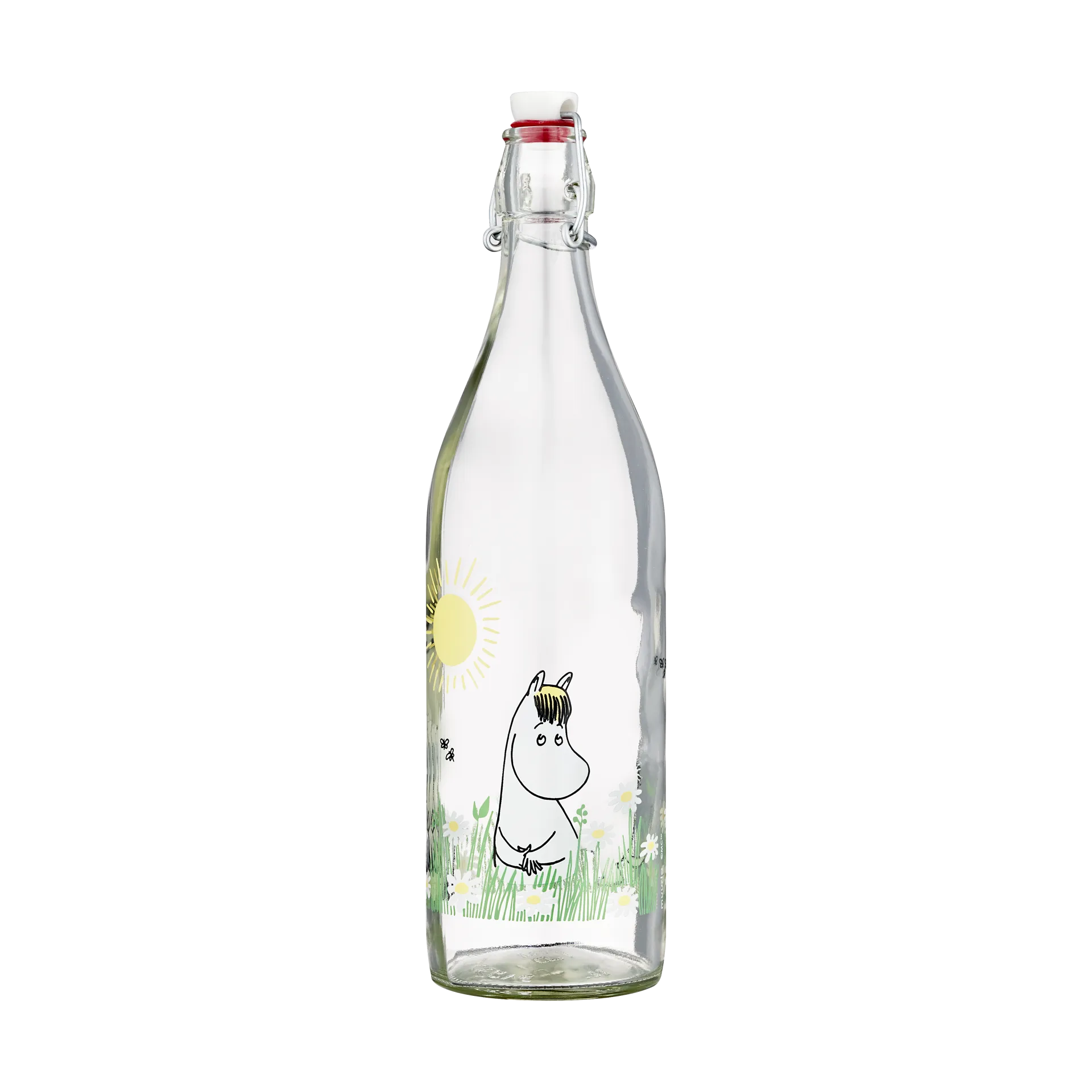 Moomin glass bottle 1 L, Meadow Muurla