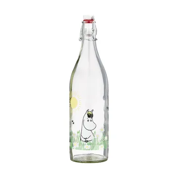 Moomin glass bottle 1 L - Meadow - Muurla