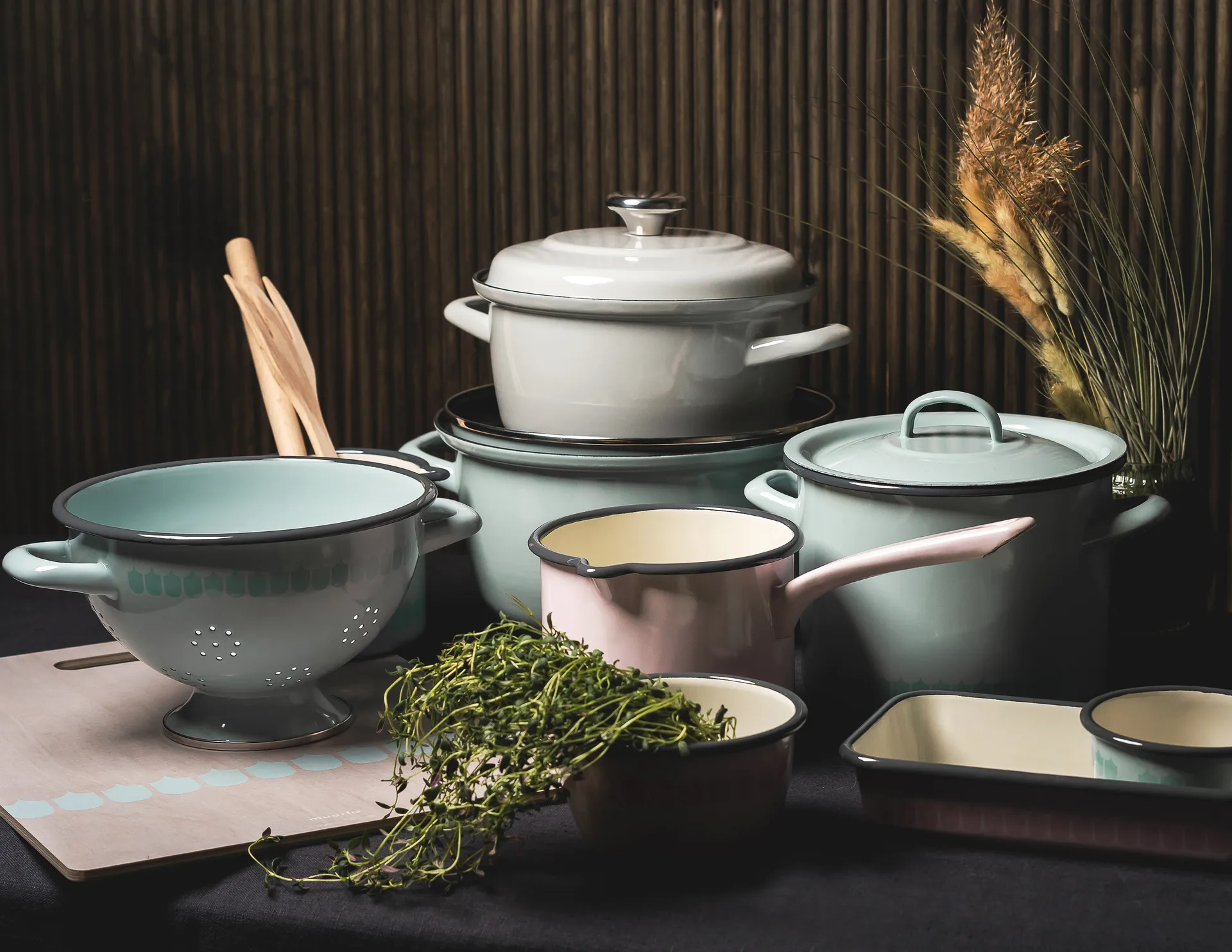 Vappu enamel casserole 3 L, grey Muurla