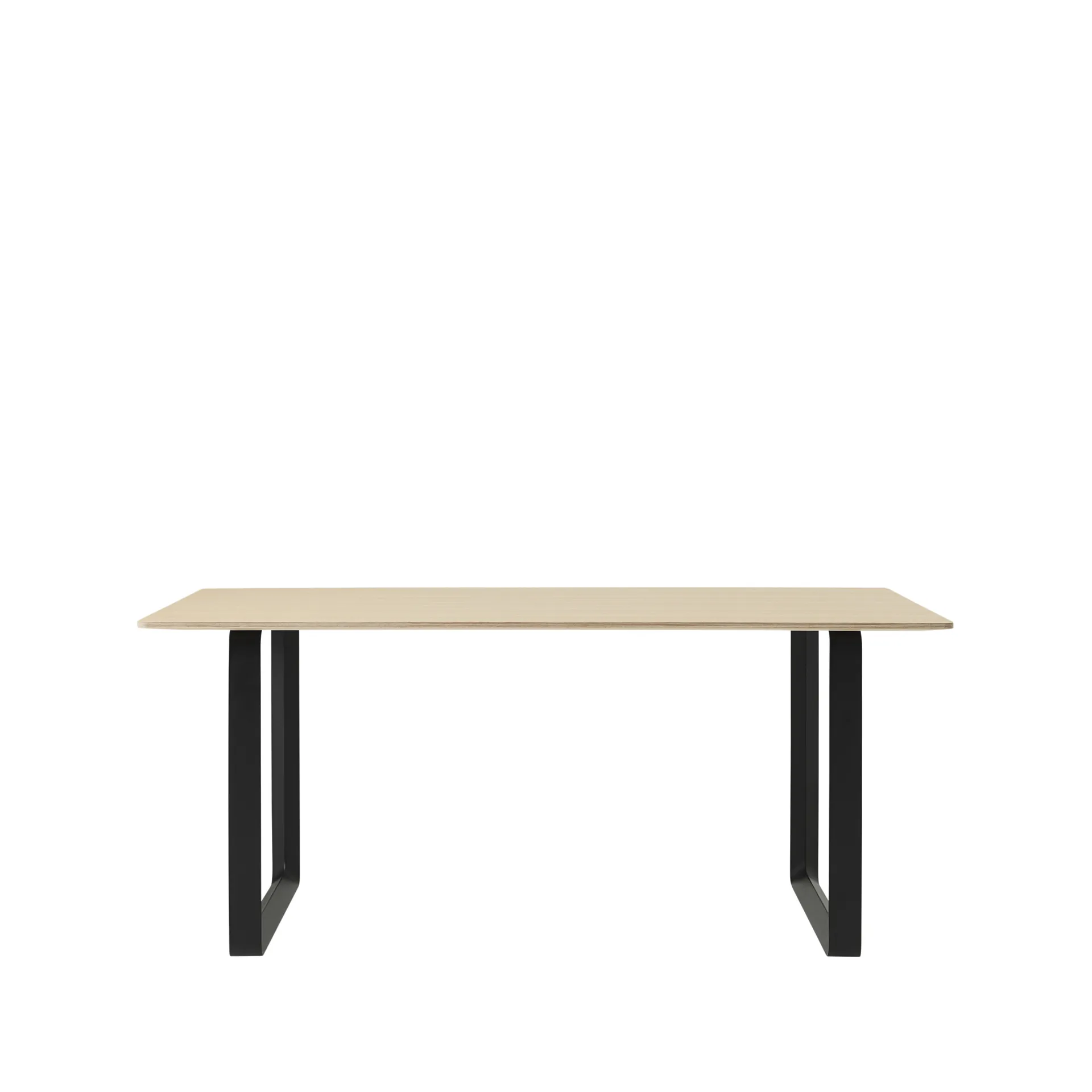 70/70 dining table 170x85 cm, Oak veener-Plywood-Black Muuto