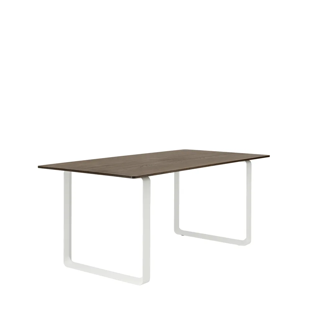 70/70 dining table 170x85 cm, Solid smoked oak-White Muuto