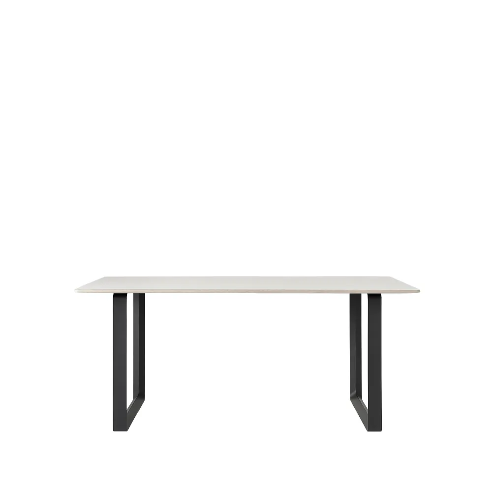 70/70 dining table 170x85 cm, White laminate-Plywood-Black Muuto