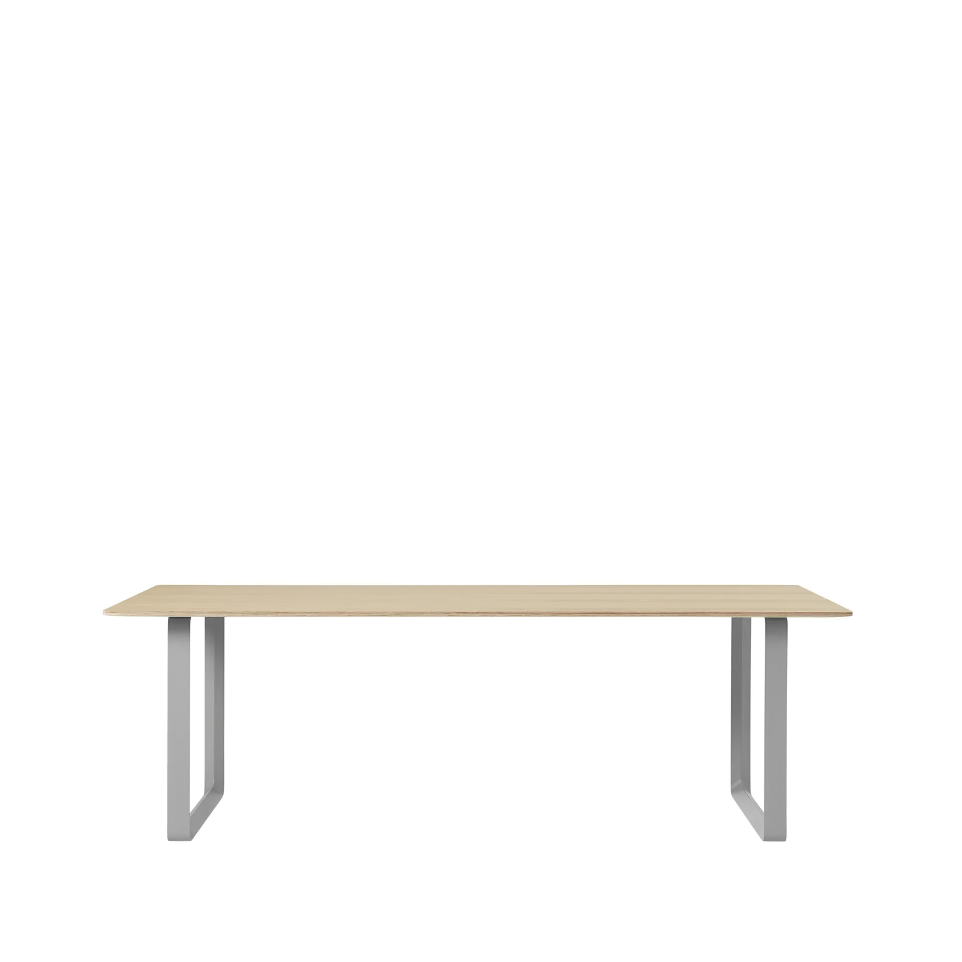 70/70 dining table 225x90 cm, Oak veneer-Plywood-Grey Muuto