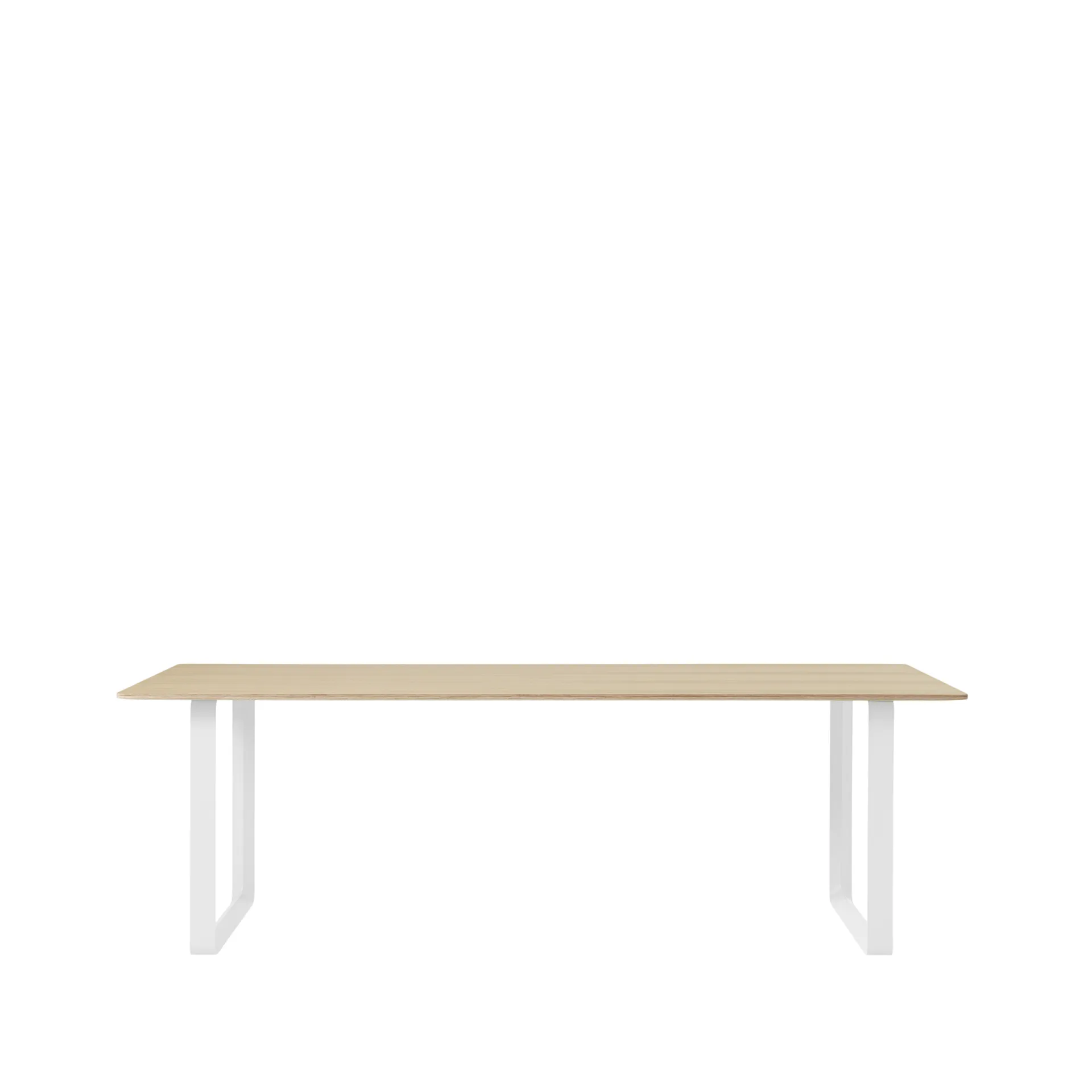 70/70 dining table 225x90 cm, Oak venner-Plywood-White Muuto