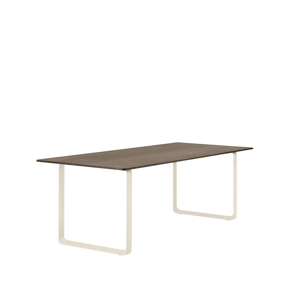 70/70 dining table 225x90 cm, Solid smoked oak-Sand Muuto