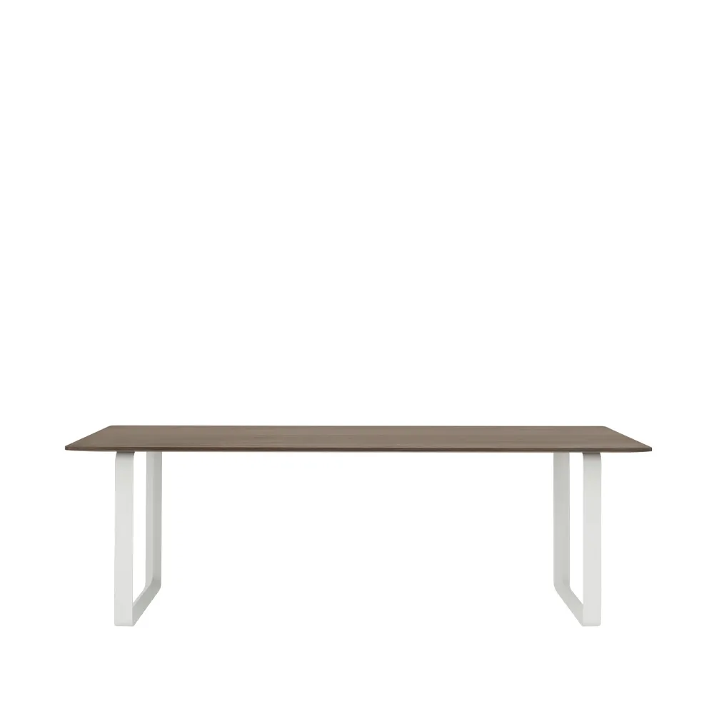 70/70 dining table 225x90 cm, Solid smoked oak-White Muuto