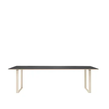 70/70 dining table 255x108 cm - Black linoleum-Plywood-Sand - Muuto