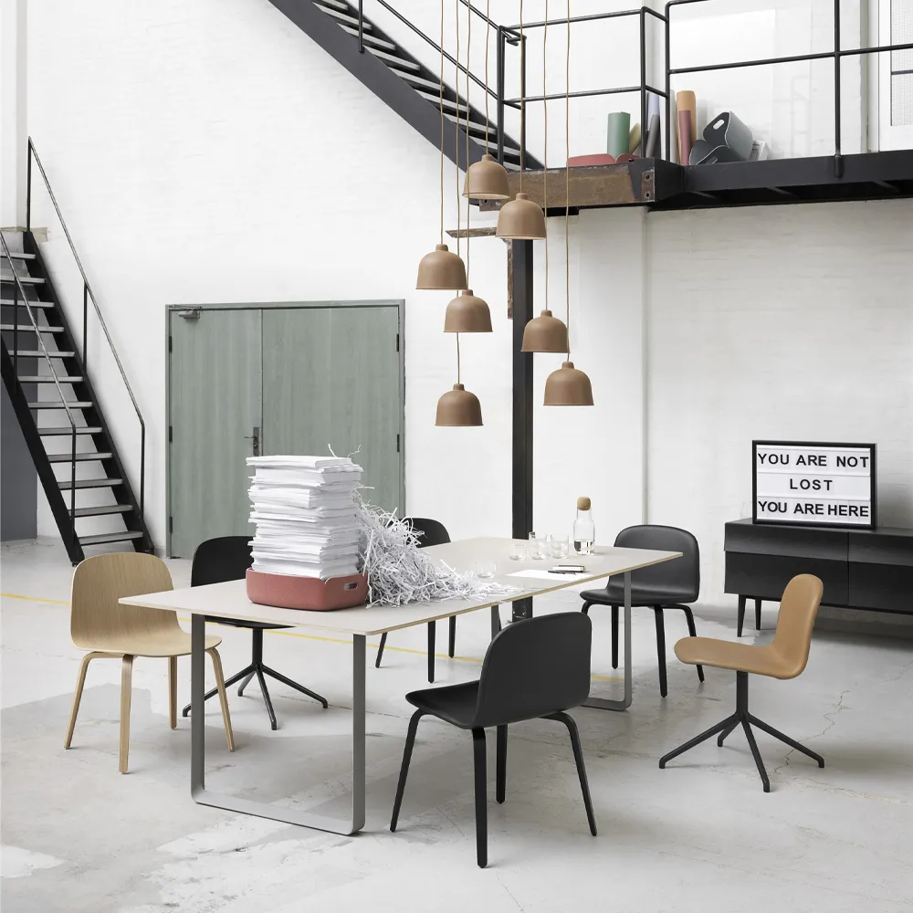 70/70 dining table 255x108 cm, Solid smoked oak-Black Muuto