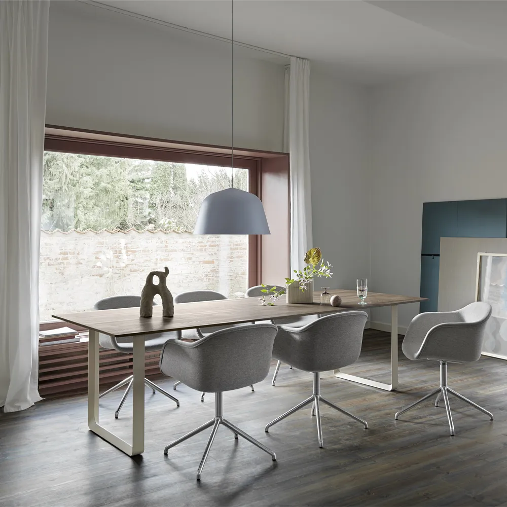 70/70 dining table 255x108 cm, Solid smoked oak-Black Muuto