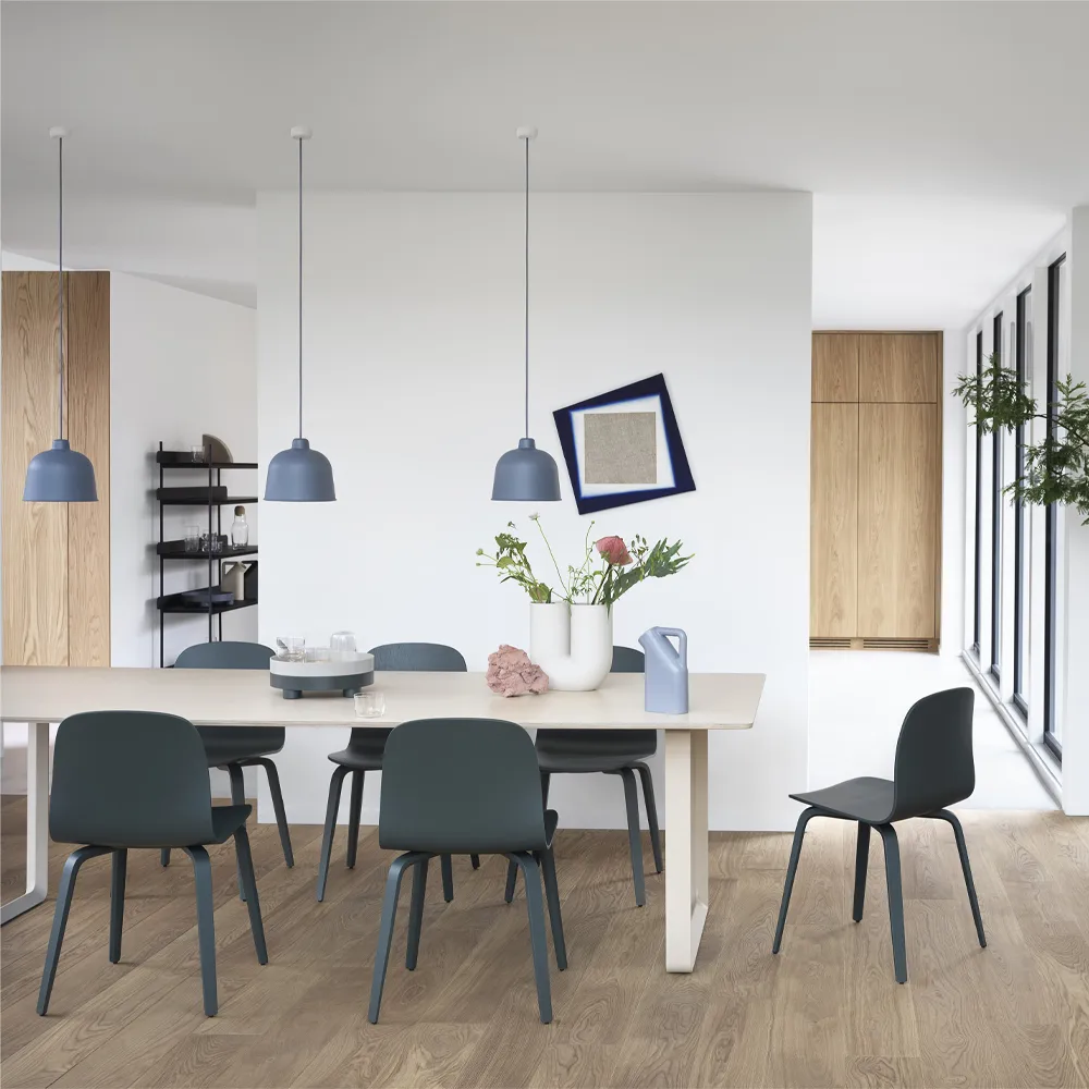 70/70 dining table 255x108 cm, Solid smoked oak-White Muuto