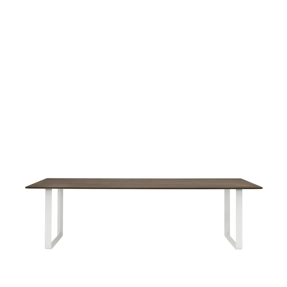 70/70 dining table 255x108 cm, Solid smoked oak-White Muuto