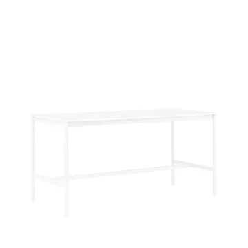 Base high bar table - White laminate, white legs, abs edge, b85 l190 h95 - Muuto
