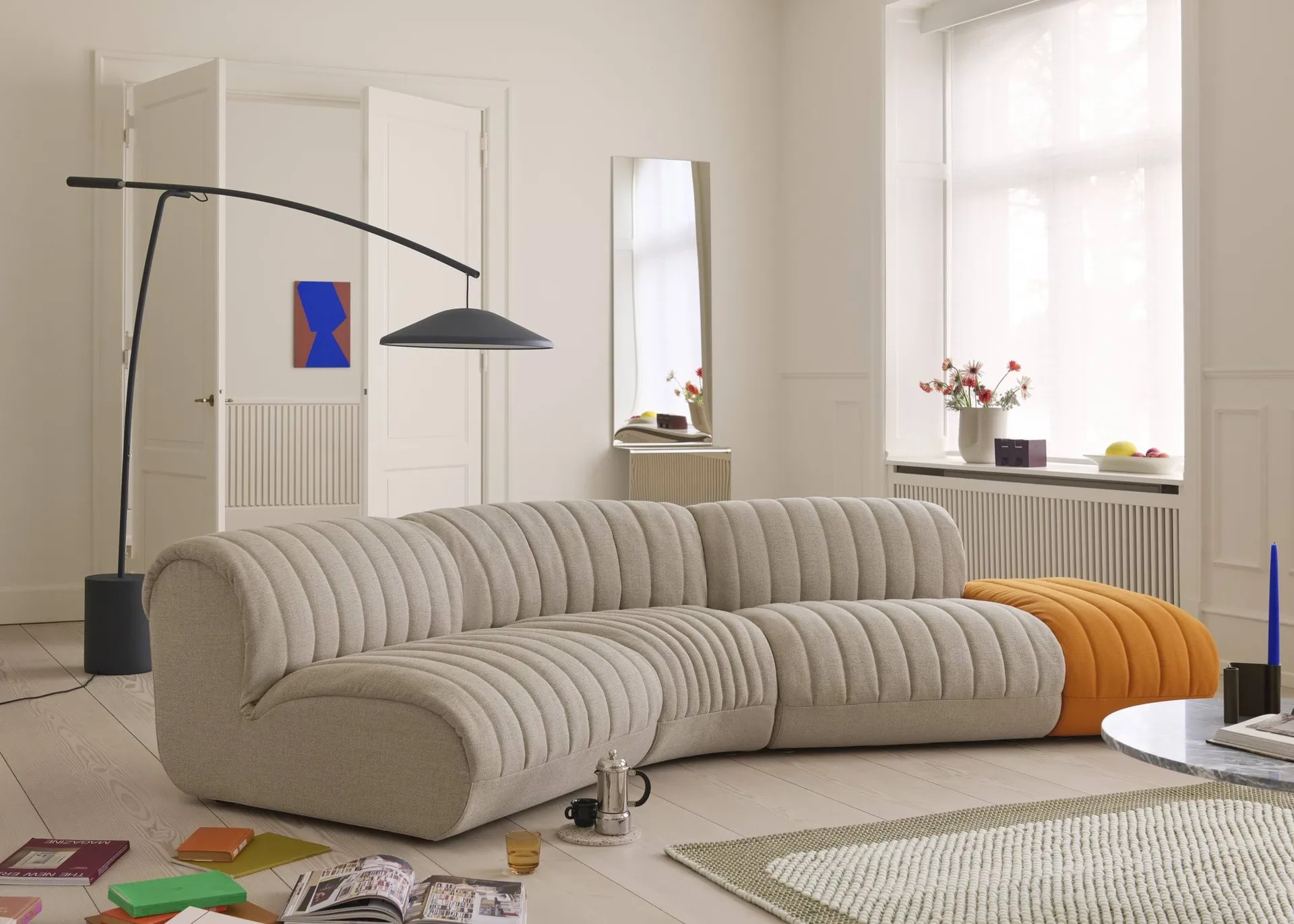 Coltre modular sofa, Configuration 1, turf-sand, 3-seater Muuto
