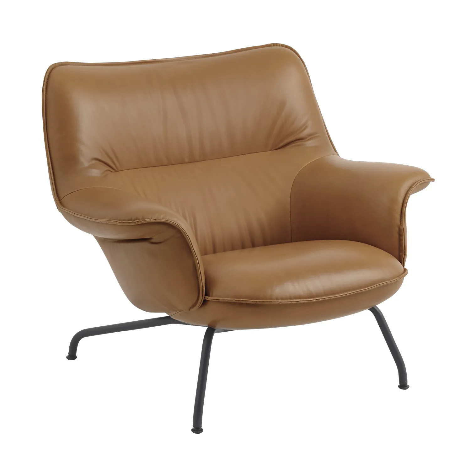 Doze armchair low, Refine leather cognac-black Muuto