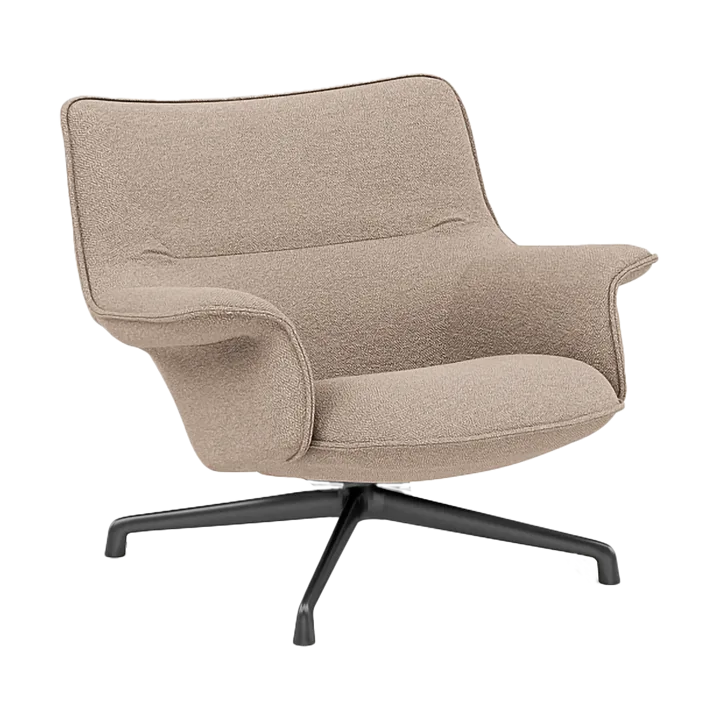 Doze armchair low swivel base - Hearth 6 Anthracite/black - Muuto
