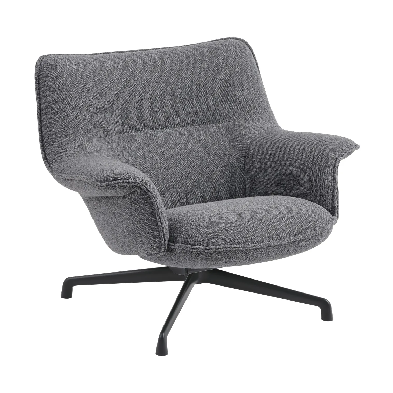 Doze armchair low swivel base, Ocean 80-anthracite black Muuto