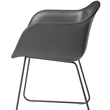 Fiber armchair sled base - Natural white, white sled base - Muuto