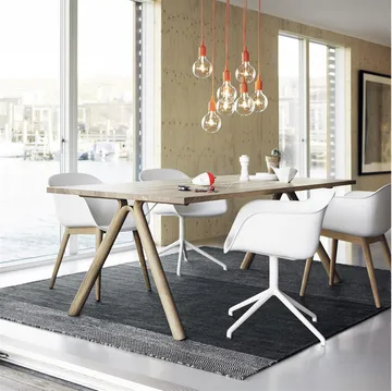 Fiber armchair swivel base office chair - Natural white (plastic) - Muuto
