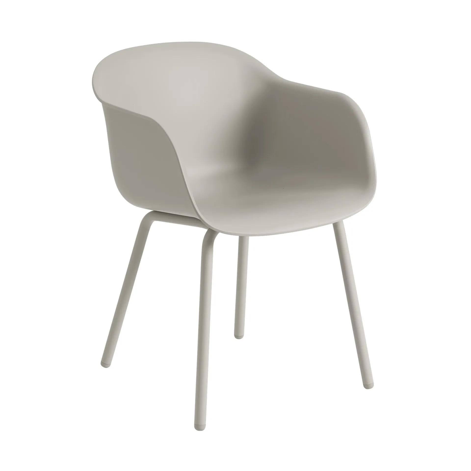 Fiber Outdoor armchair with steel legs, Grey (plastic) Muuto