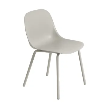 Fiber Outdoor side chair with steel legs - Grey - Muuto