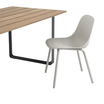 Fiber Outdoor side chair with steel legs - Grey - Muuto
