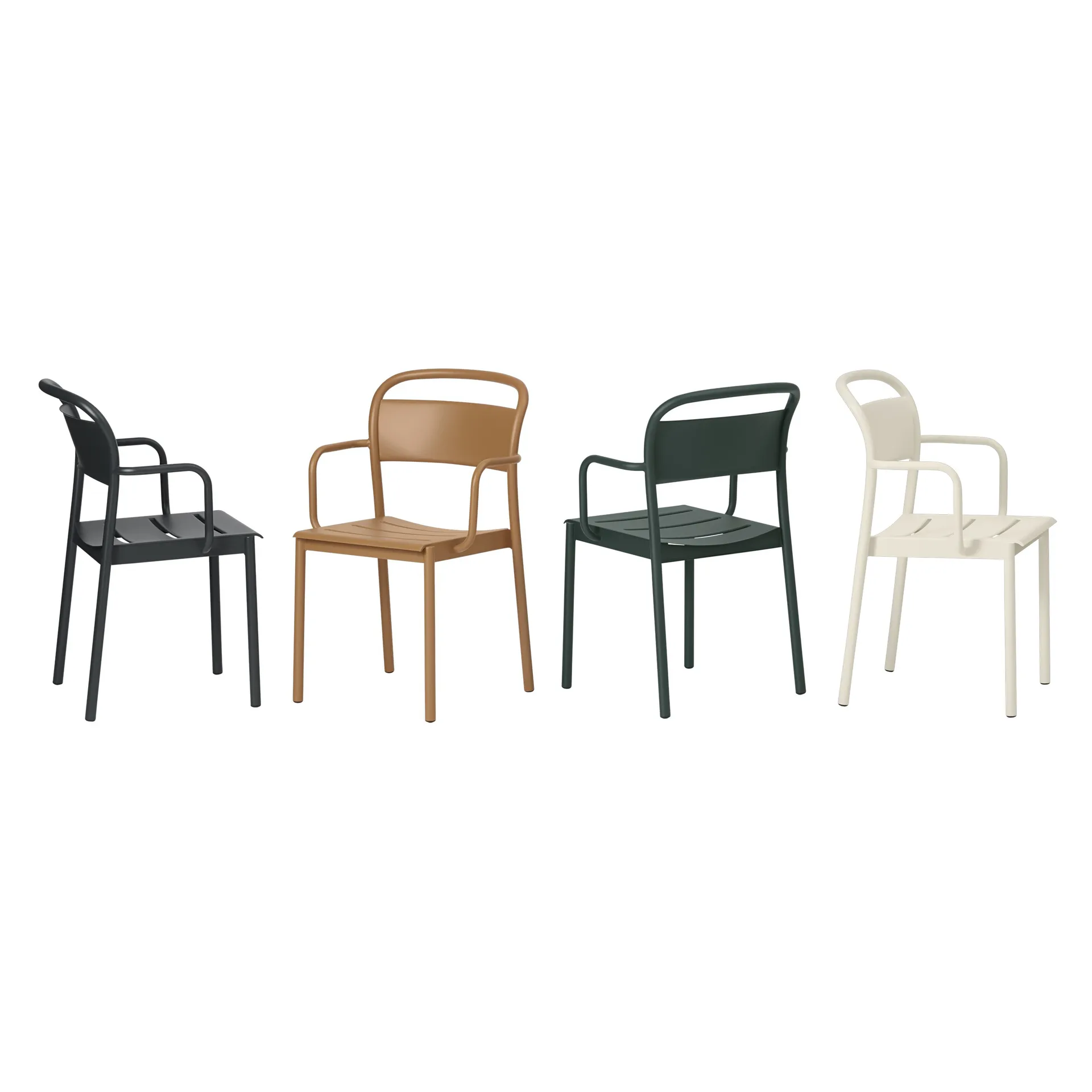 Linear steel armchair, Burnt orange Muuto