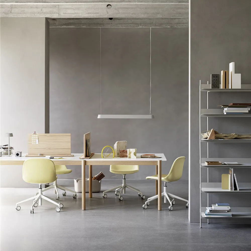 Linear System End Module table, White laminate-oak 142x120 cm Muuto