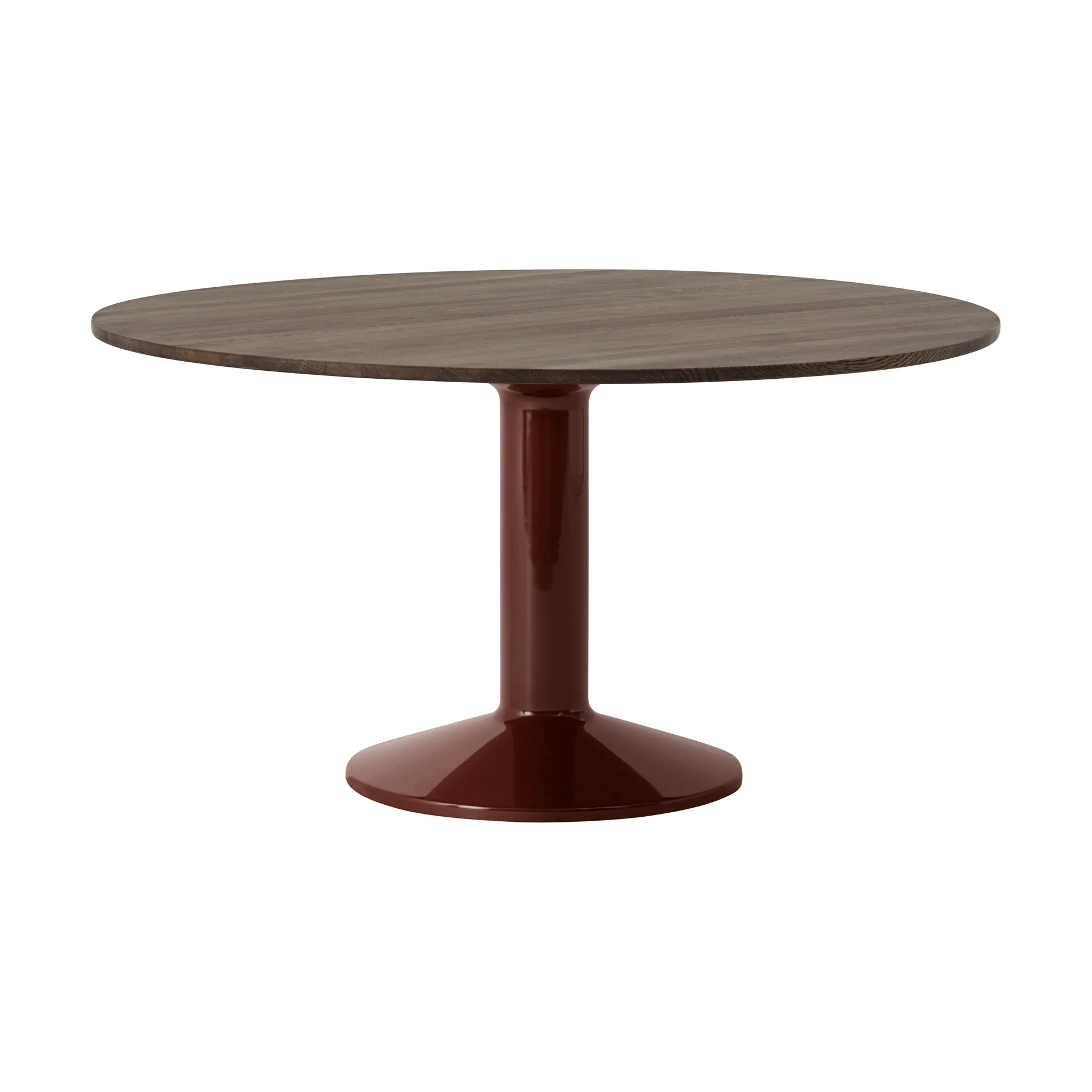 Midst pedestal table, Dark oiled oak-dark red, Ø140 cm Muuto