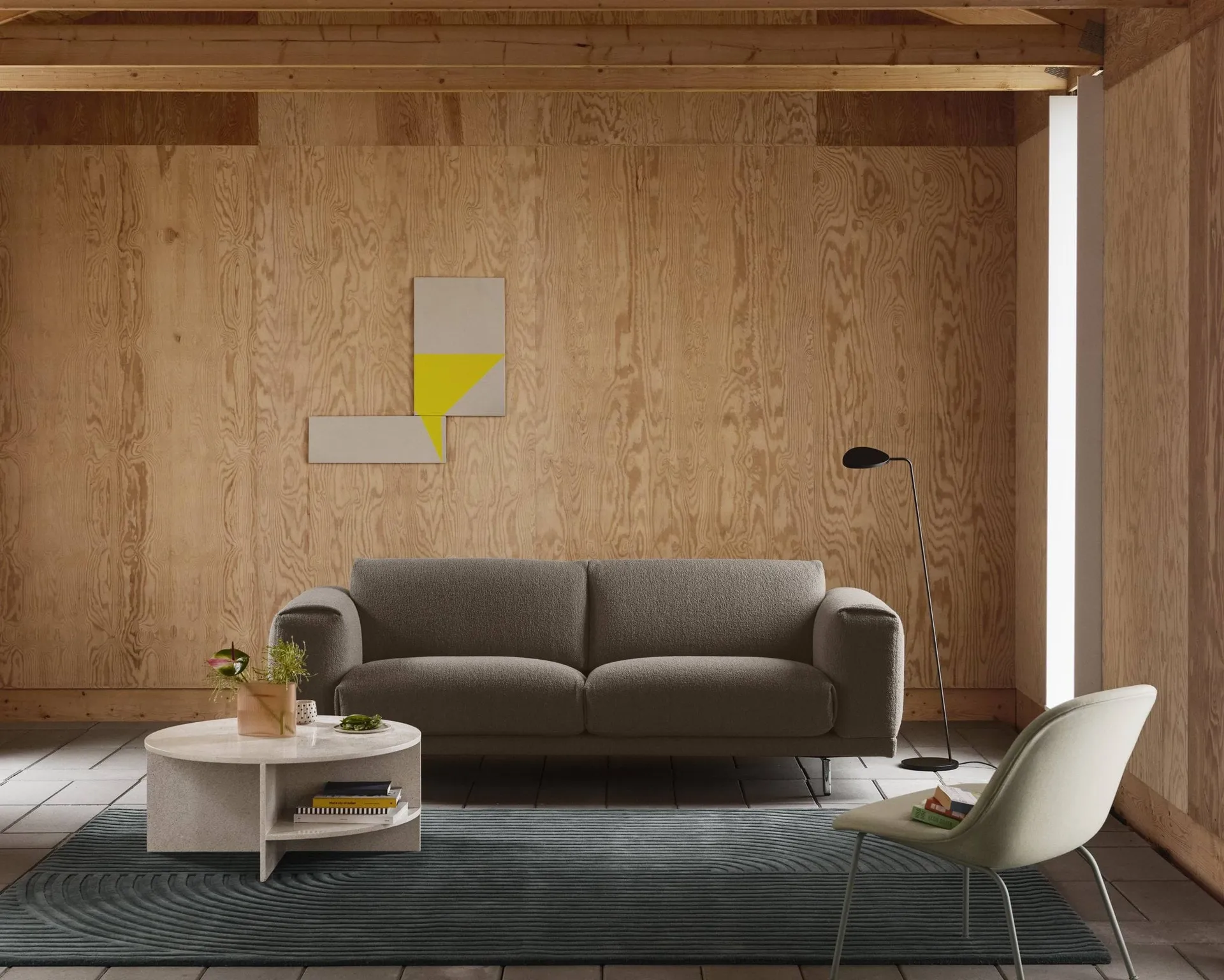 Relevo Rug Quattro wool rug, Off white, 200x300 cm Muuto