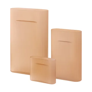 Ridge vase frosted glass 35 cm - Light orange - Muuto