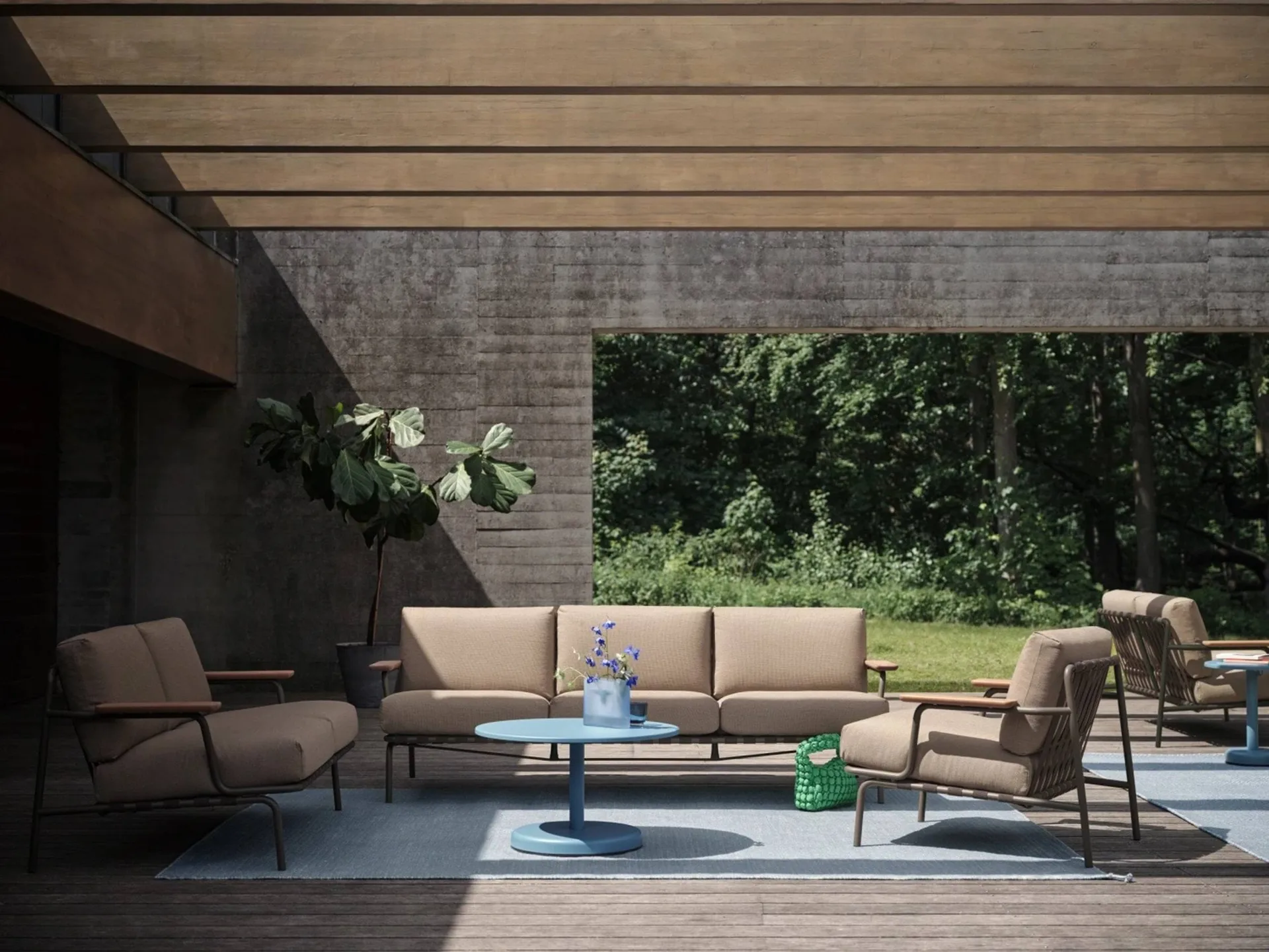 Settle 2-seater sofa, Ribbed Weave 5 Taupe Muuto