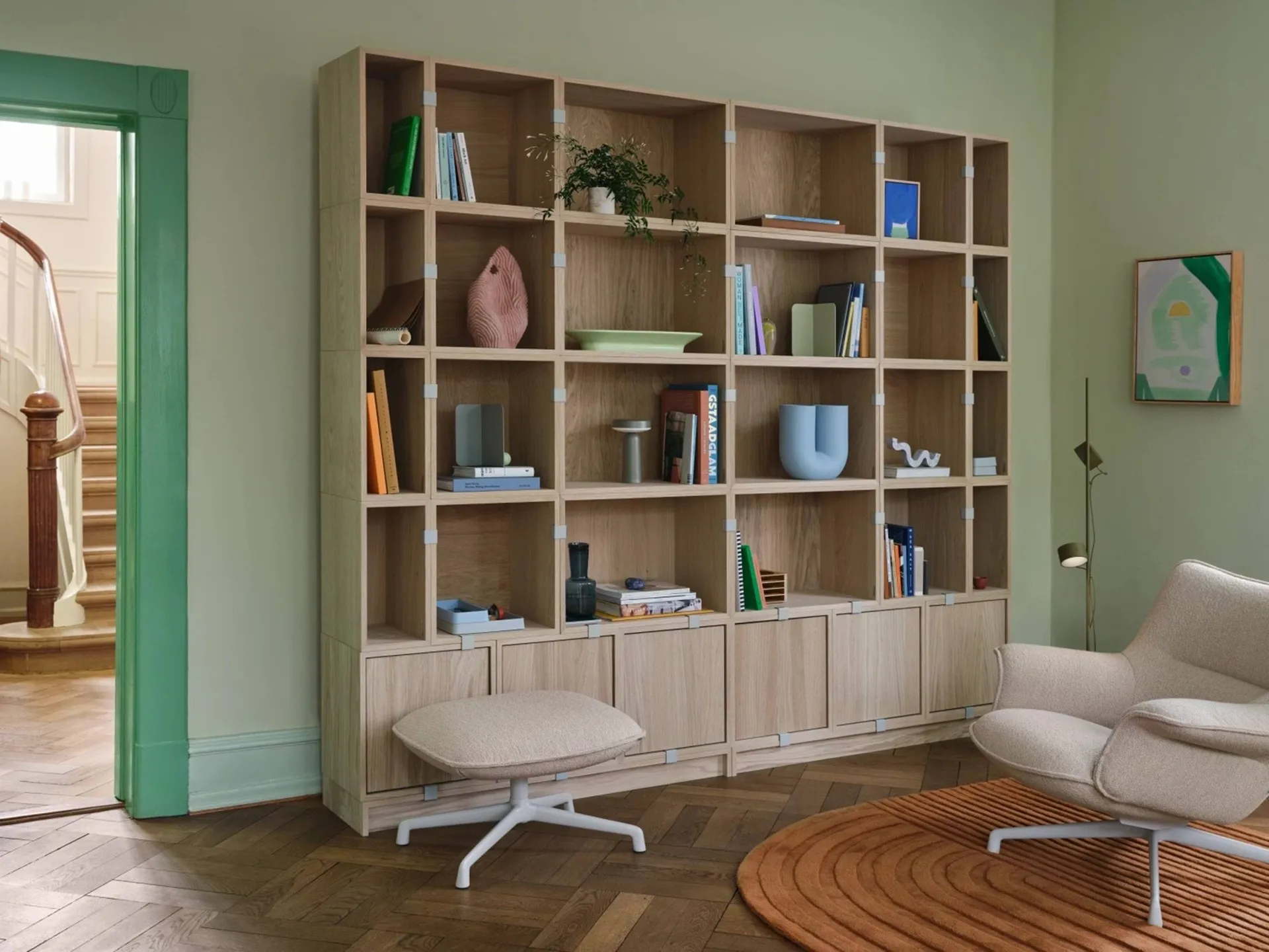 Stacked 2.0 shelving open, large, oak Muuto