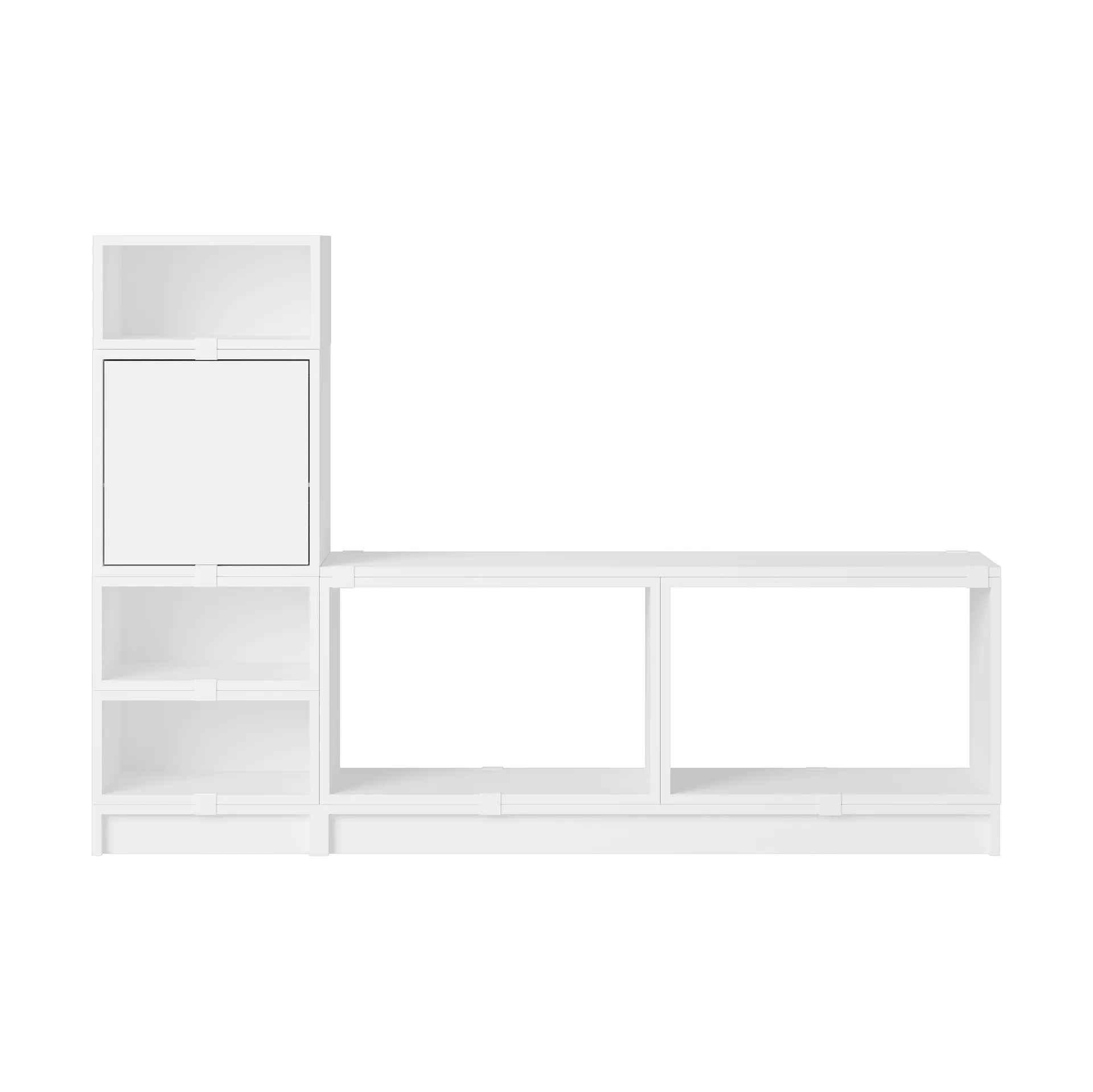 Stacked storage system hallway configuration 1, White Muuto