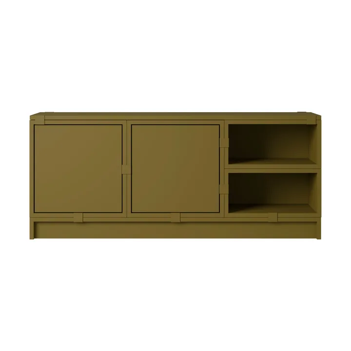 Stacked storage system hallway configuration 2 - Brown green - Muuto