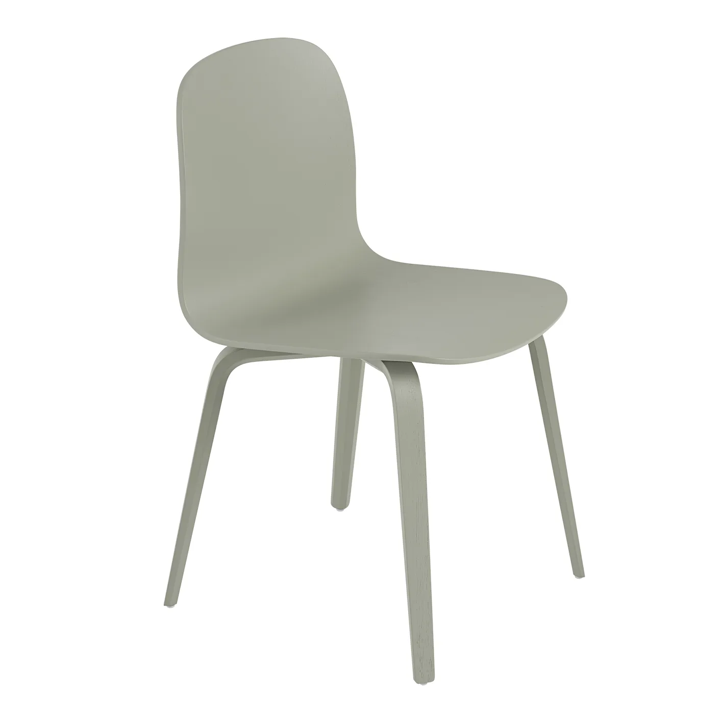 Visu chair wooden base, dusty green Muuto
