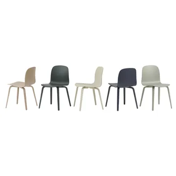 Visu chair wooden base - dusty green - Muuto